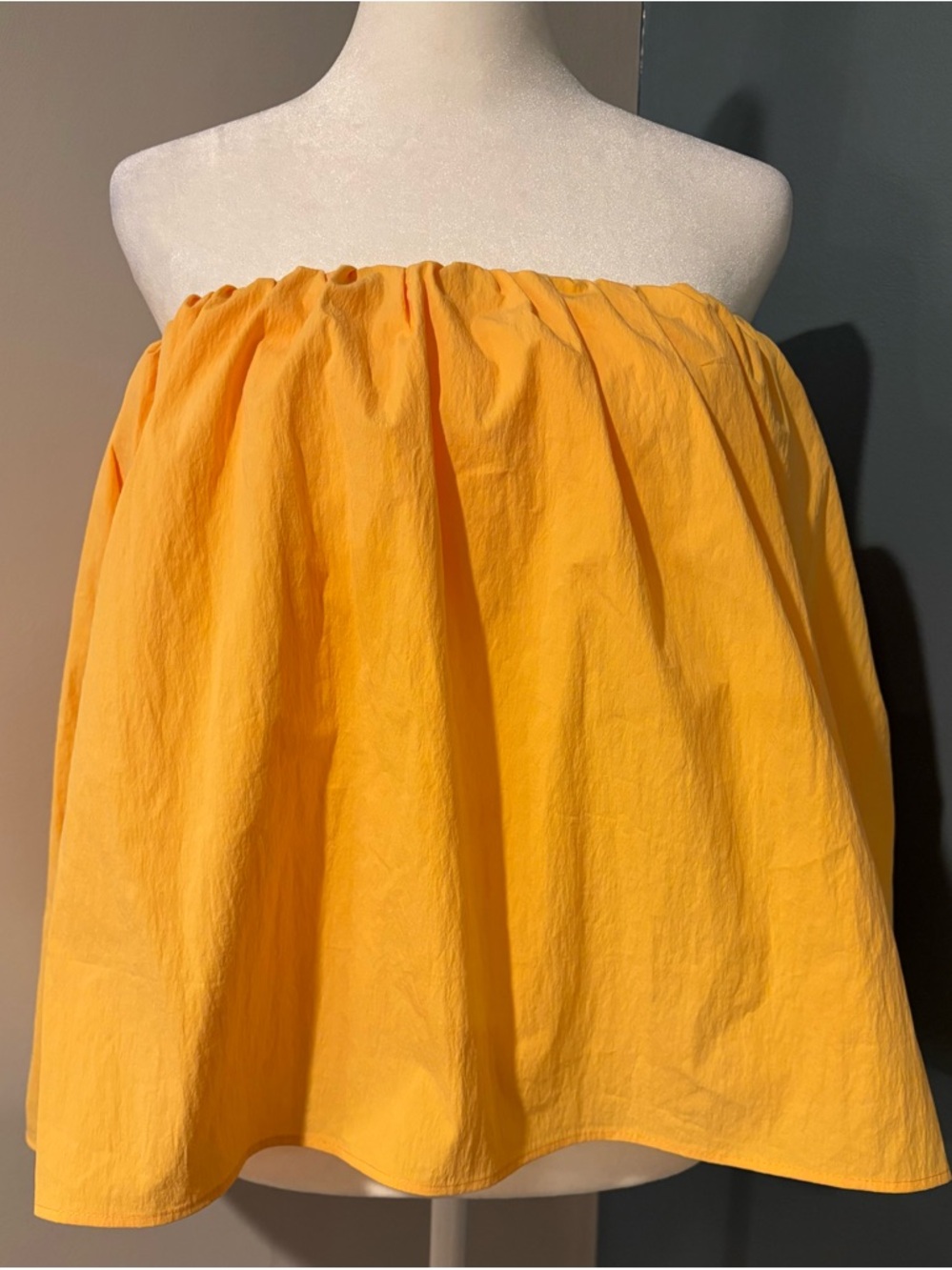 Zara Off-Shoulder, Tube A-Line Shirt in Vibrant Yellow